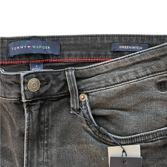 NWT TOMMY HILFIGER Women's Greenwich Cuffed Bermuda Denim Shorts in Black Size 8 - Picture 7 of 10